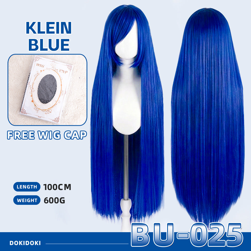 【Partially Ready For Ship】【Blue】DokiDoki Cosplay Wig Basic Wig Long Straight Blue 100 CM Hair Wig Base