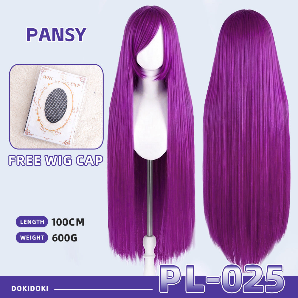 【Partially Ready For Ship】【Purple】DokiDoki Cosplay Wig Basic Wig Long Straight Purple 100 CM Hair Wig Base