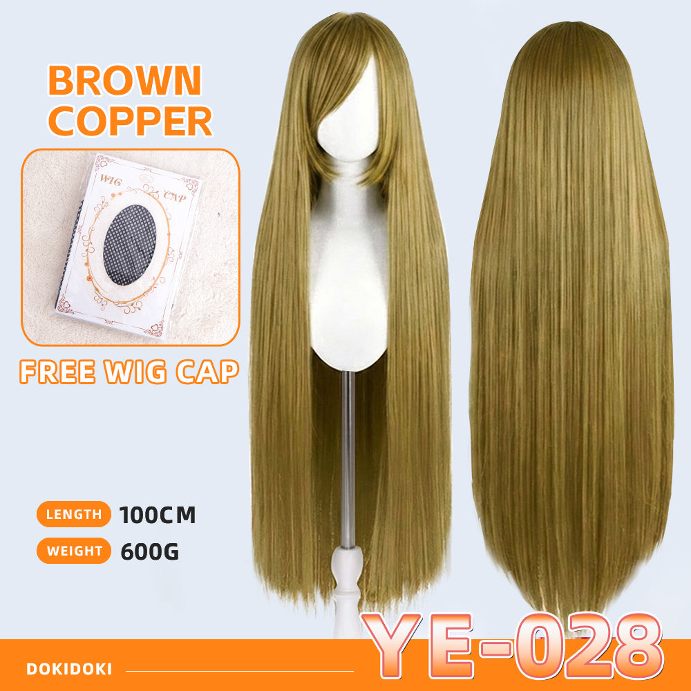 【Partially Ready For Ship】【Yellow】DokiDoki Cosplay Wig Basic Wig Long Straight Yellow 100 CM Hair Wig Base