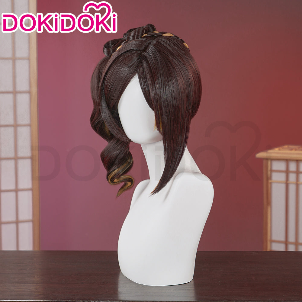 【Ready For Ship】DokiDoki Game Genshin Impact Cosplay Chiori Wig Short Curly Hair / Headpieces