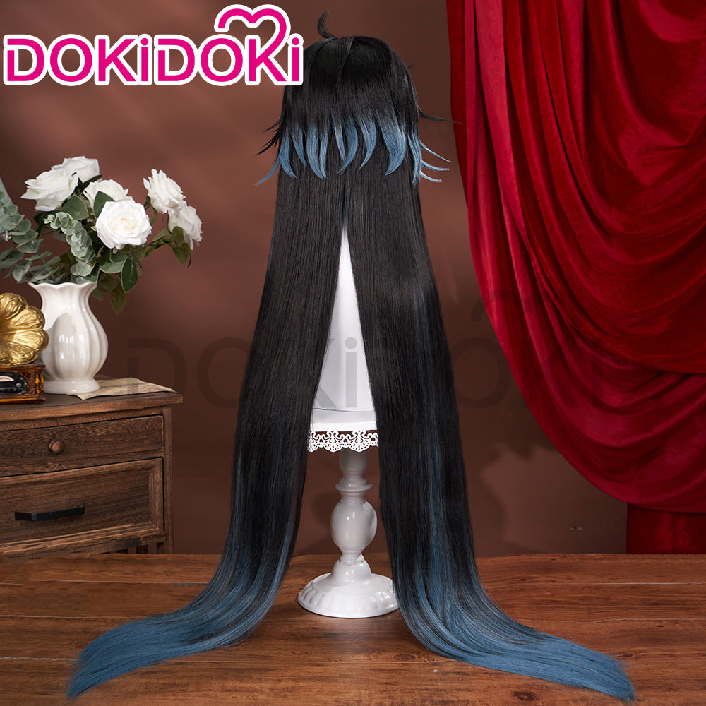 【Ready For Ship】DokiDoki Game Honkai: Star Rail Cosplay Dan Heng Imbibitor Lunae Wig Danheng Long Black Green / Horns / Head Accessory