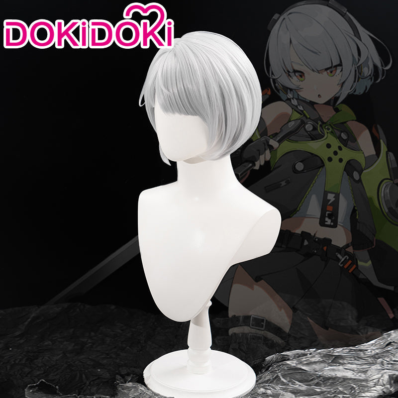 【Ready For Ship】DokiDoki Game Zenless Zone Zero Cosplay Anby Demara  Cosplay Wig Short Silver