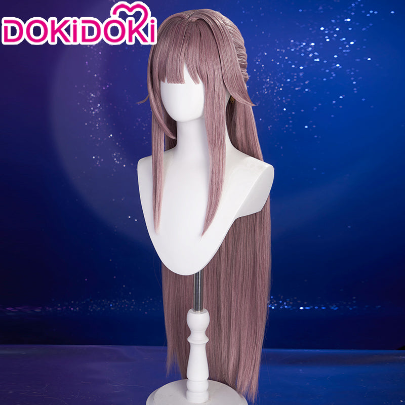 【Ready For Ship】DokiDoki Game Honkai: Star Rail Cosplay Herta Wig Long Straight Purple Pink Hair