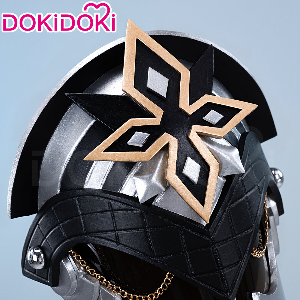 【Partially Ready For Ship】DokiDoki Game Genshin Impact Capitano Cosplay Wig / Mask Long Straight Red Hair Natlan The Captain