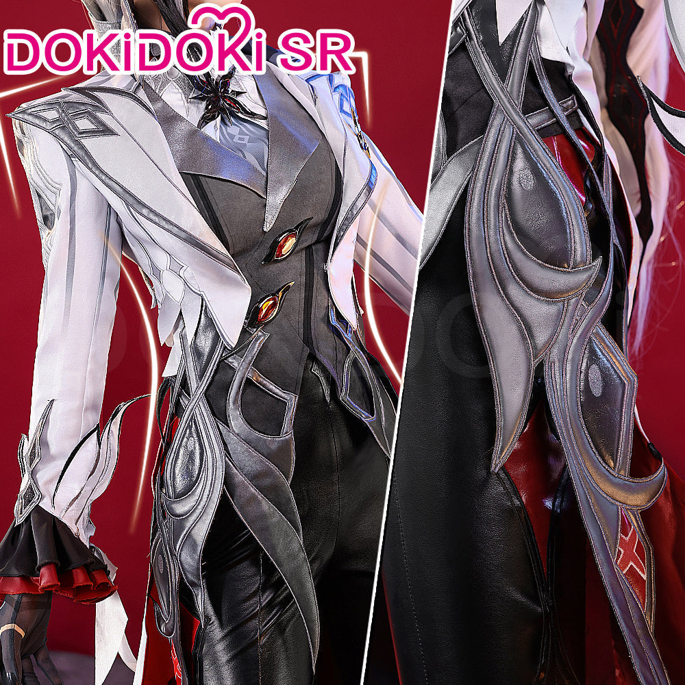 【US/EU LOCAL SHIPPING 】【Size S-2XL】DokiDoki-SR Game Genshin Impact Fontaine Fatui Harbinger Cosplay The Knave Arlecchino Costume / Wig
