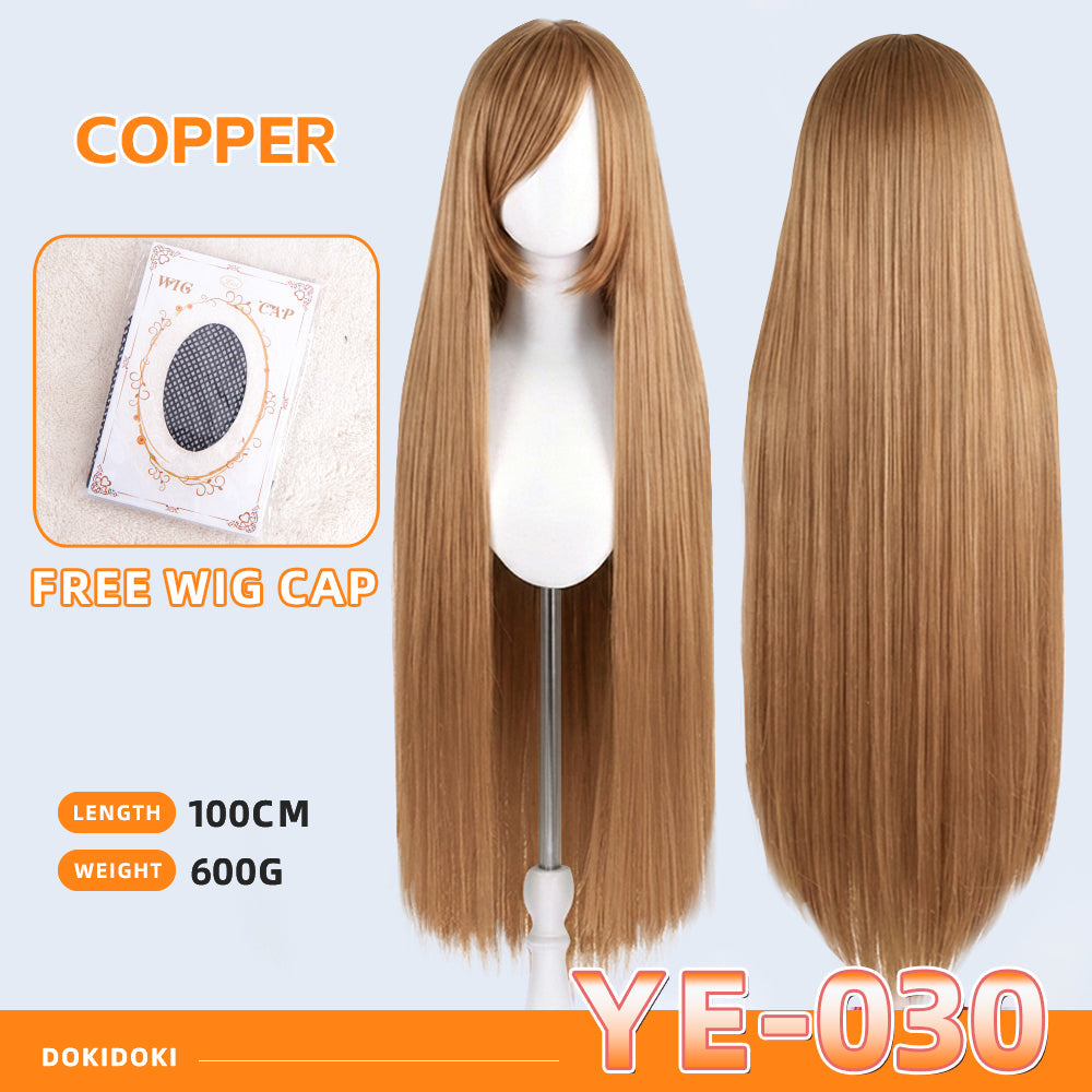 【Partially Ready For Ship】【Yellow】DokiDoki Cosplay Wig Basic Wig Long Straight Yellow 100 CM Hair Wig Base