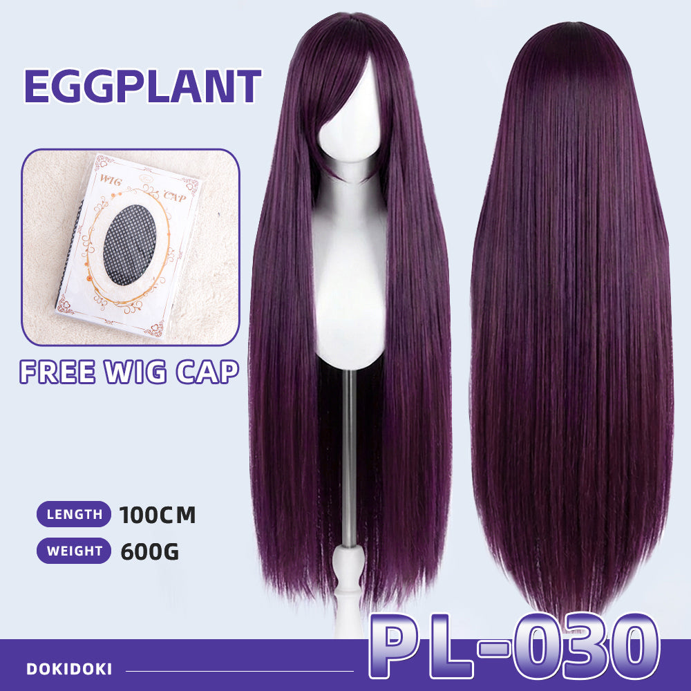 【Partially Ready For Ship】【Purple】DokiDoki Cosplay Wig Basic Wig Long Straight Purple 100 CM Hair Wig Base