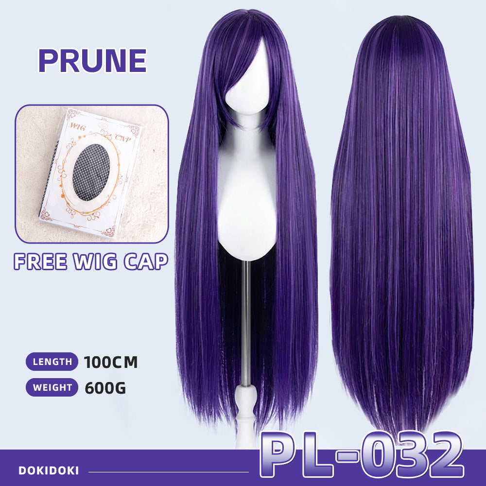 【Partially Ready For Ship】【Purple】DokiDoki Cosplay Wig Basic Wig Long Straight Purple 100 CM Hair Wig Base