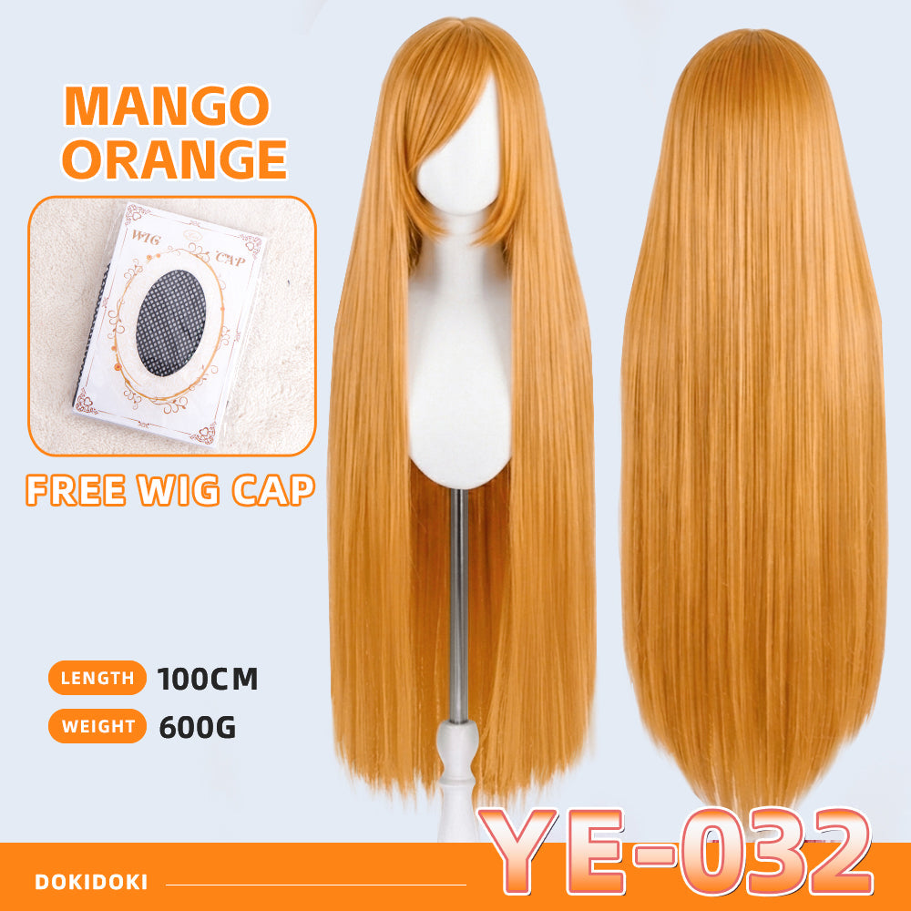 【Partially Ready For Ship】【Yellow】DokiDoki Cosplay Wig Basic Wig Long Straight Yellow 100 CM Hair Wig Base