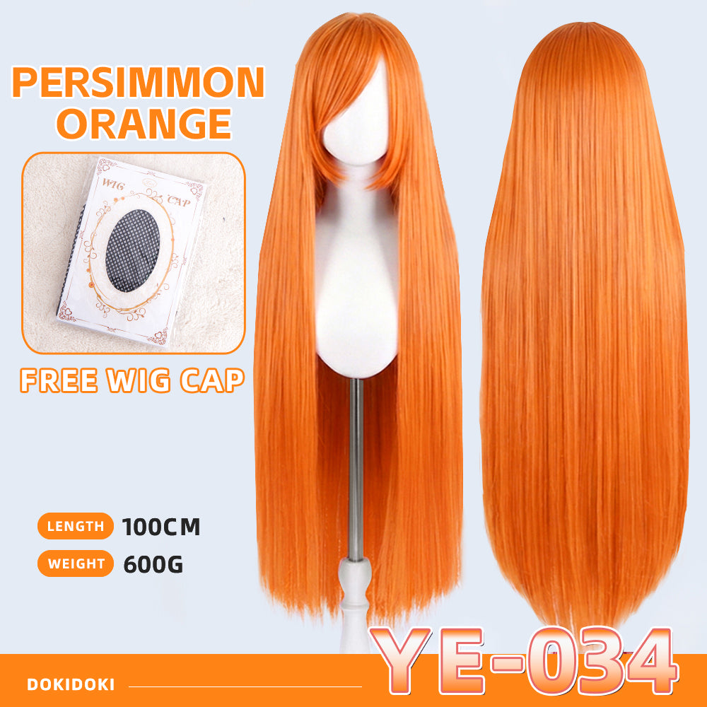 【Partially Ready For Ship】【Yellow】DokiDoki Cosplay Wig Basic Wig Long Straight Yellow 100 CM Hair Wig Base