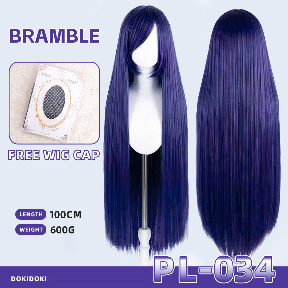 【Partially Ready For Ship】【Purple】DokiDoki Cosplay Wig Basic Wig Long Straight Purple 100 CM Hair Wig Base