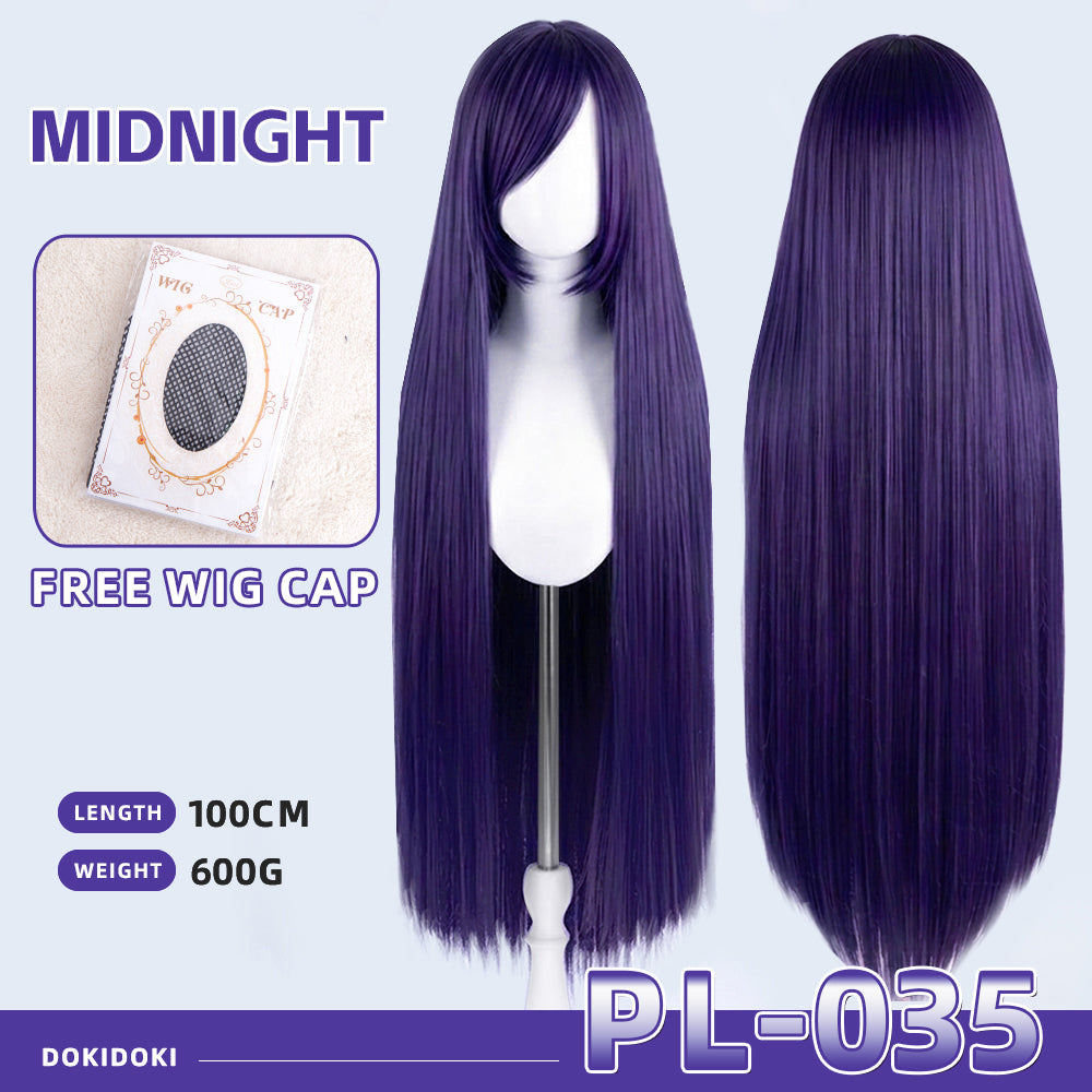 【Partially Ready For Ship】【Purple】DokiDoki Cosplay Wig Basic Wig Long Straight Purple 100 CM Hair Wig Base