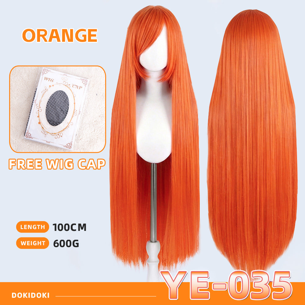 【Partially Ready For Ship】【Yellow】DokiDoki Cosplay Wig Basic Wig Long Straight Yellow 100 CM Hair Wig Base