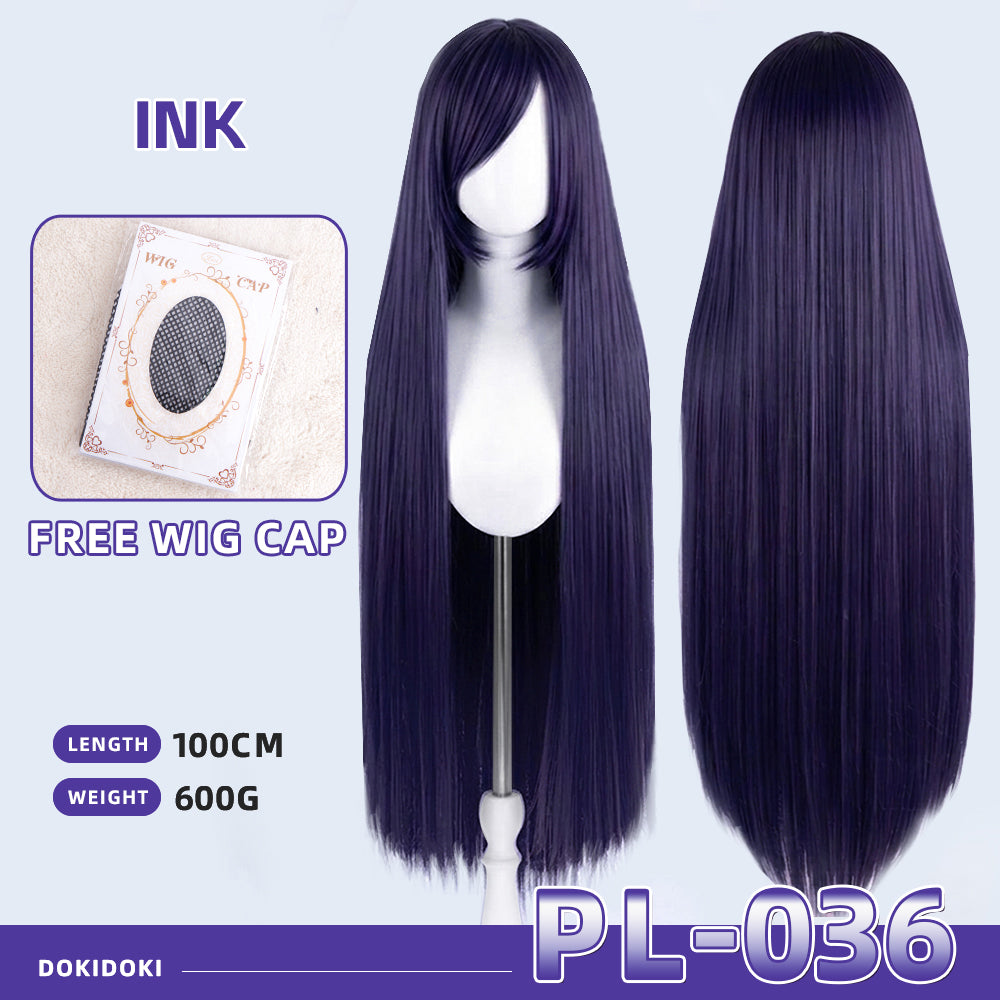 【Partially Ready For Ship】【Purple】DokiDoki Cosplay Wig Basic Wig Long Straight Purple 100 CM Hair Wig Base