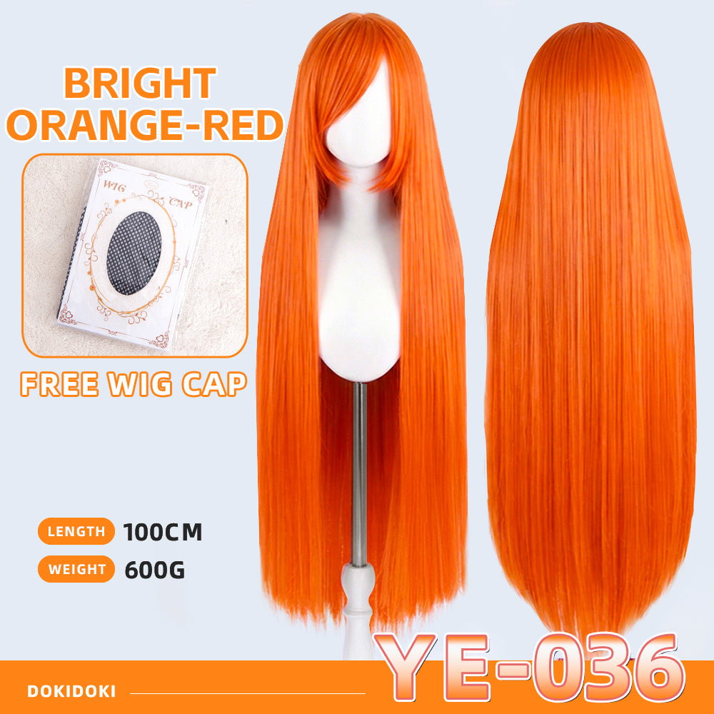 【Partially Ready For Ship】【Yellow】DokiDoki Cosplay Wig Basic Wig Long Straight Yellow 100 CM Hair Wig Base