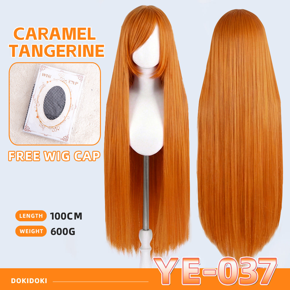 【Partially Ready For Ship】【Yellow】DokiDoki Cosplay Wig Basic Wig Long Straight Yellow 100 CM Hair Wig Base