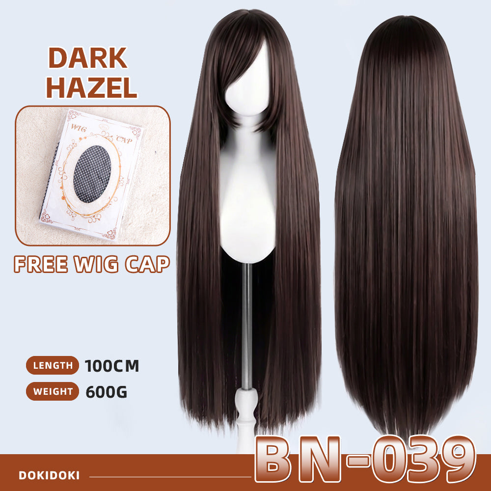 【Partially Ready For Ship】【Brown】DokiDoki Cosplay Wig Basic Wig Long Straight Brown 100 CM Hair Wig Base