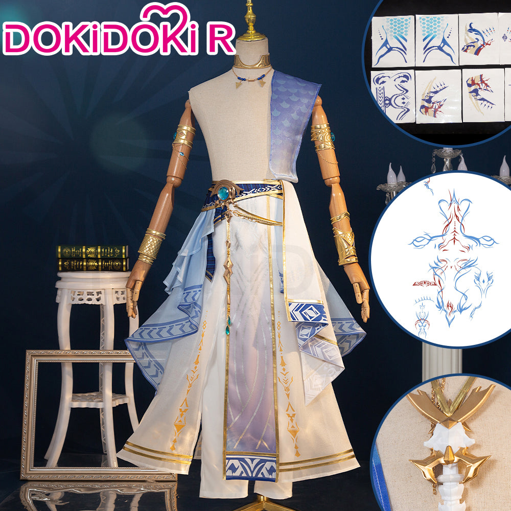 【Partially Ready For Ship】【Size S-2XL】DokiDoki-R Game Love and Deepspace Cosplay Forgotten Sea Rafayel Costume / Tattoo God of the Tides