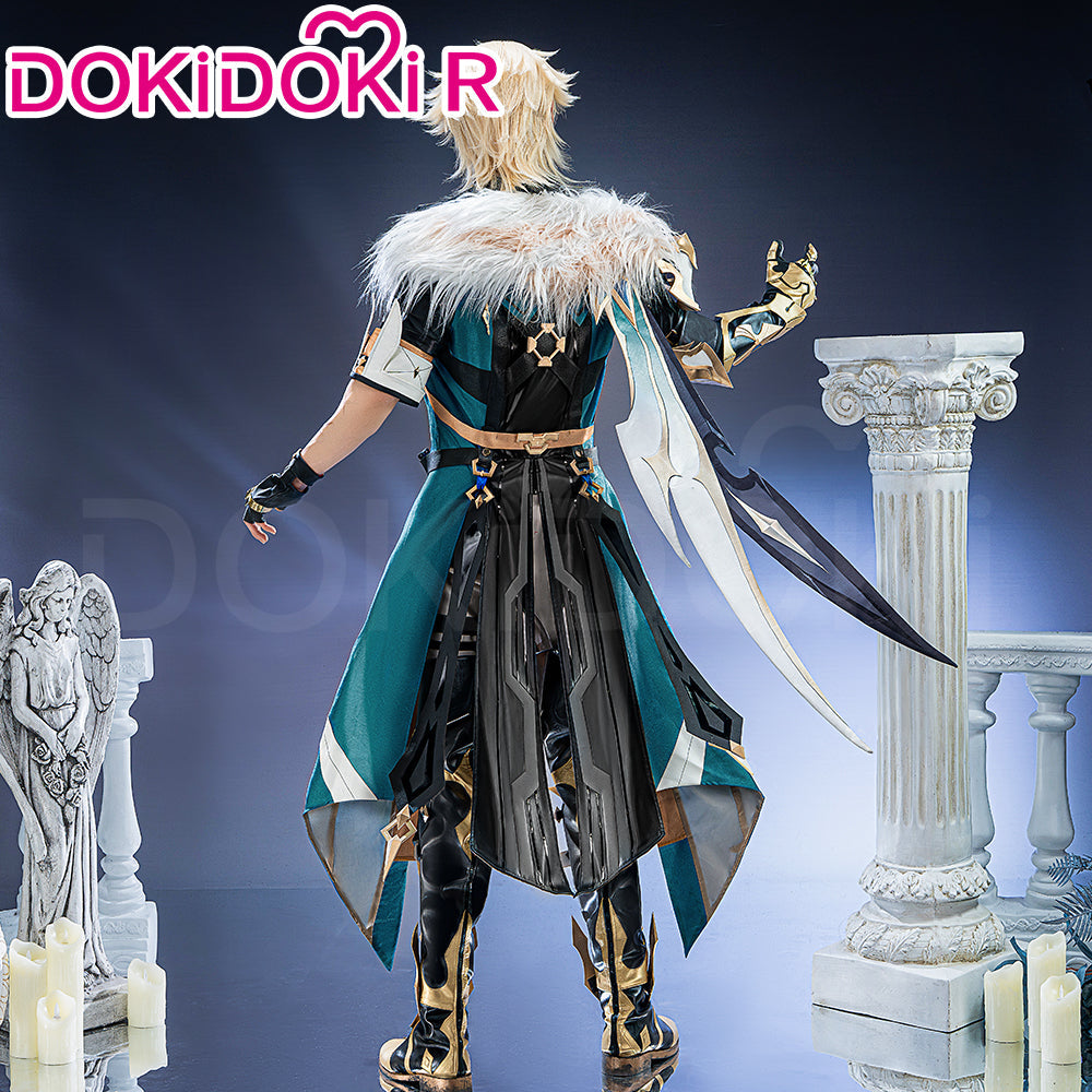 【US LOCAL SHIPPING】【Size XS-3XL】 DokiDoki-R Game Genshin Impact Cosplay Varka Costume / Knee Pads Song of the Welkin Moon Nod Krai
