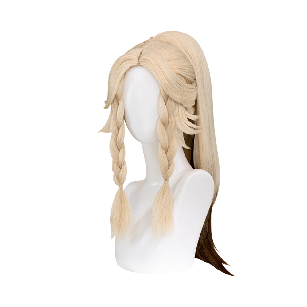 【Ready For Ship】DokiDoki Game Genshin Impact Cosplay Kachina Wig Cute Flaxen Gold Hair Ponytail Natlan