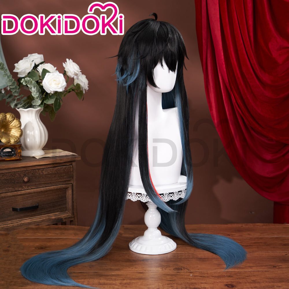 【Ready For Ship】DokiDoki Game Honkai: Star Rail Cosplay Dan Heng Imbibitor Lunae Wig Danheng Long Black Green / Horns / Head Accessory