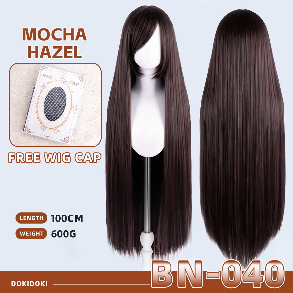 【Partially Ready For Ship】【Brown】DokiDoki Cosplay Wig Basic Wig Long Straight Brown 100 CM Hair Wig Base