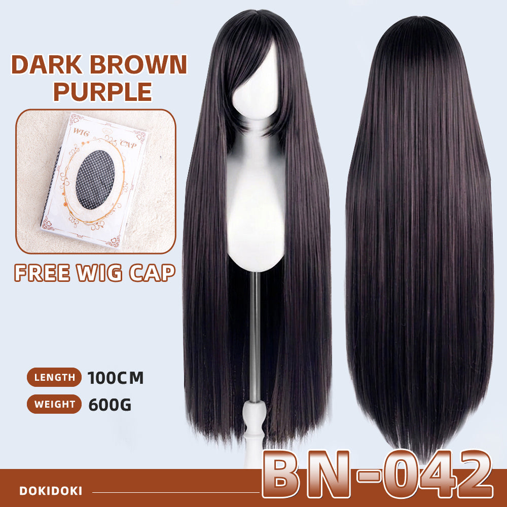 【Partially Ready For Ship】【Brown】DokiDoki Cosplay Wig Basic Wig Long Straight Brown 100 CM Hair Wig Base