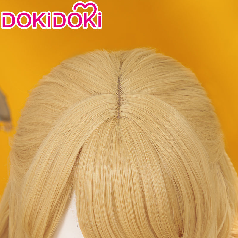 【US/EU LOCAL SHIPPING 】DokiDoki Game Genshin Impact Wig Cosplay Fontaine Navia Cosplay Wig Long Curly Yellow Hair