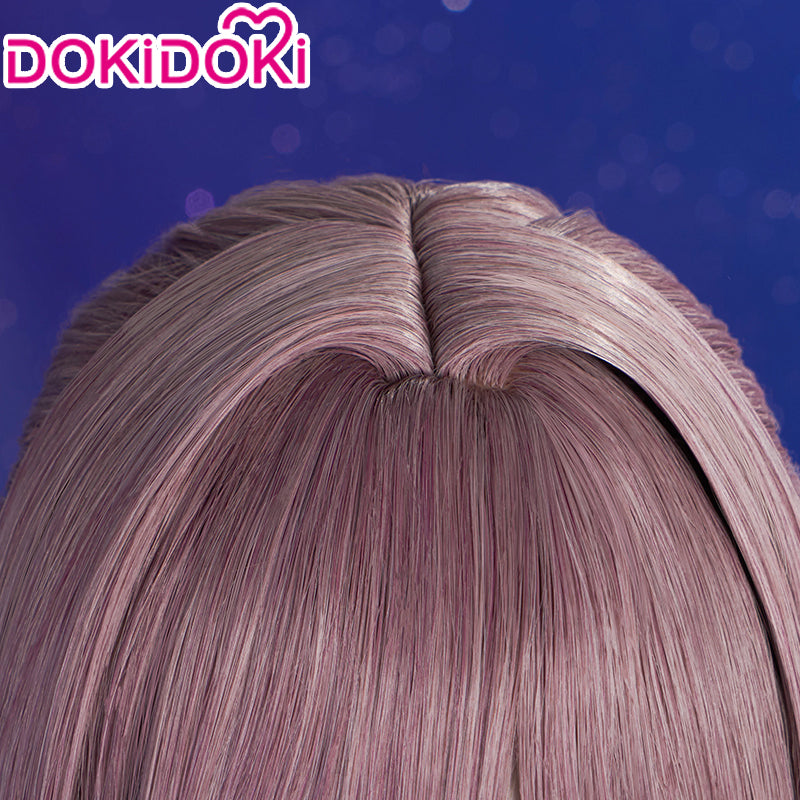 【Ready For Ship】DokiDoki Game Honkai: Star Rail Cosplay Herta Wig Long Straight Purple Pink Hair