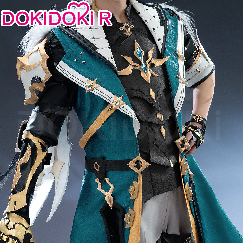【US LOCAL SHIPPING】【Size XS-3XL】 DokiDoki-R Game Genshin Impact Cosplay Varka Costume / Knee Pads Song of the Welkin Moon Nod Krai