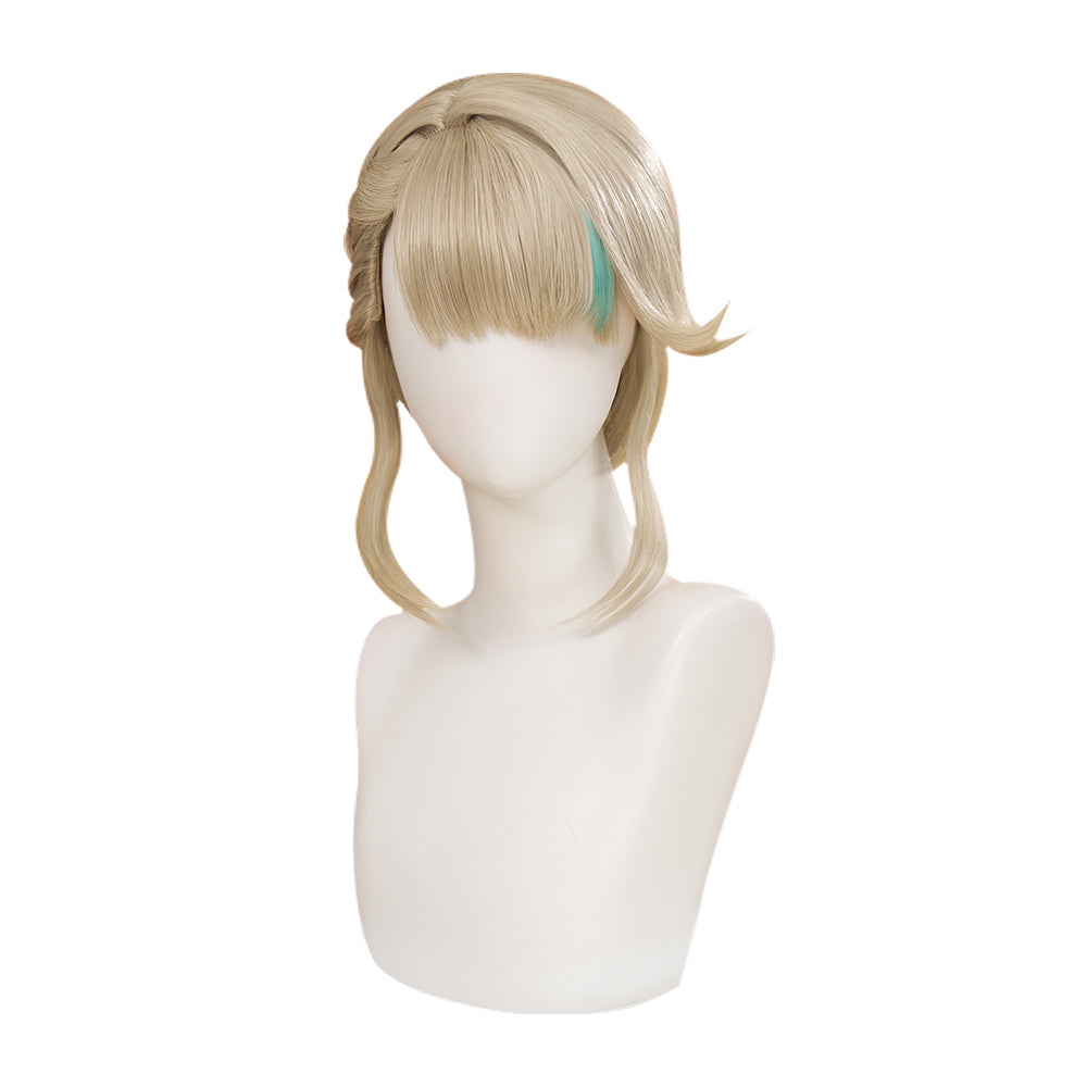 DokiDoki Game Genshin Impact Cosplay Fontaine  Lynette Wig Silver Cute Green Hight Hair/ Wefts/Tattoo Sticker