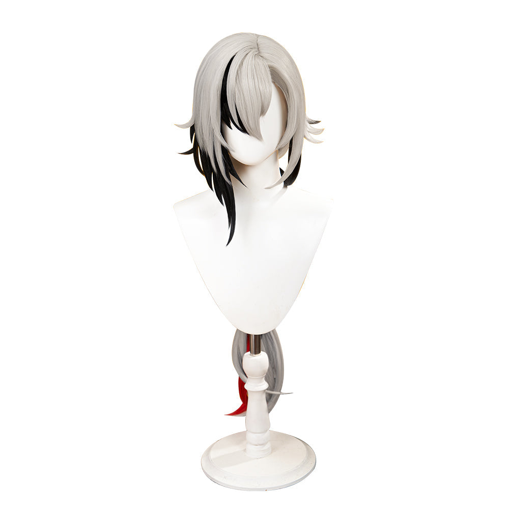 【Partially Ready For Ship】DokiDoki Game Genshin Impact Fontaine Fatui Harbinger Cosplay The Knave Arlecchino Wig Long Straight White Red Gradient Hair / Ear Clip / Wefts / Childhood Ver. / Youth Ver. / Boss Ver.