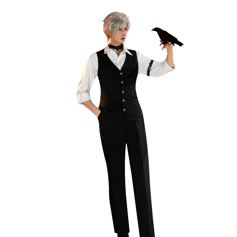 【Partially Ready For Ship】【Size S-2XL】DokiDoki-R Game Love and Deepspace Cosplay Hunting Game Sylus Costume / Crow Mephisto Prop Black Suit