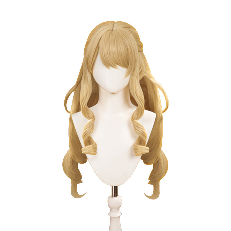 【US/EU LOCAL SHIPPING 】DokiDoki Game Genshin Impact Wig Cosplay Fontaine Navia Cosplay Wig Long Curly Yellow Hair