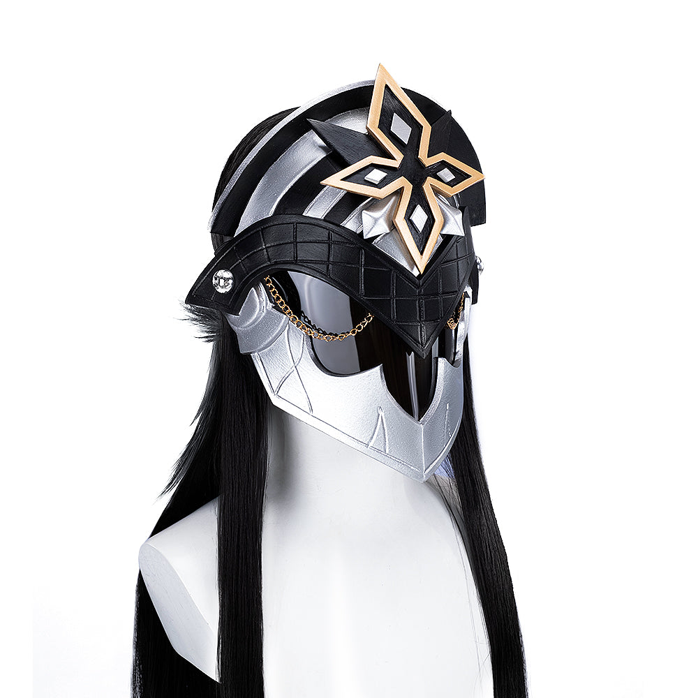 【Partially Ready For Ship】DokiDoki Game Genshin Impact Capitano Cosplay Wig / Mask Long Straight Red Hair Natlan The Captain
