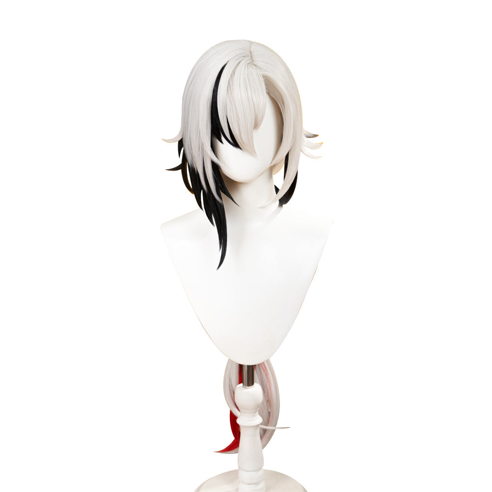 【Partially Ready For Ship】DokiDoki Game Genshin Impact Fontaine Fatui Harbinger Cosplay The Knave Arlecchino Wig Long Straight White Red Gradient Hair / Ear Clip / Wefts / Childhood Ver. / Youth Ver. / Boss Ver.