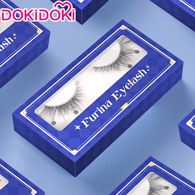 【Ready For Ship】DokiDoki Game Genshin Impact Cosplay Fontaine Focalors Wig Long White Blue Curly Furina Wig / Fake Eyelashes / Hat/ Wefts