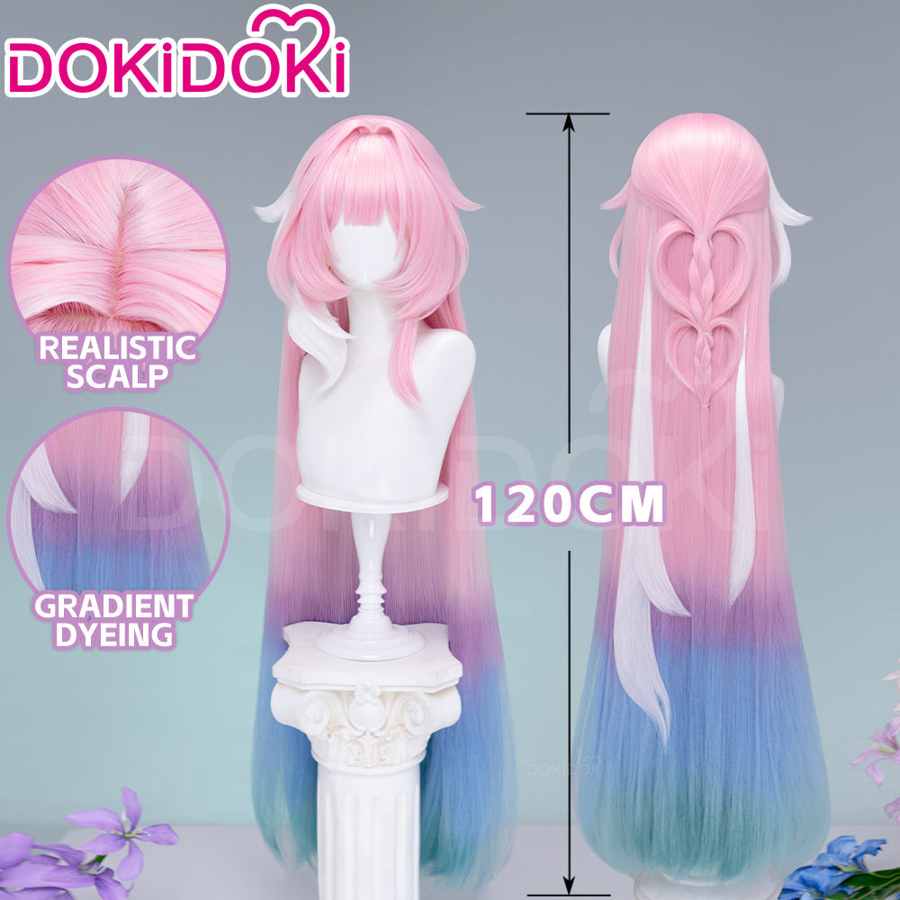 【EU Local Shipping】DokiDoki Game Honkai: Star Rail Cosplay Cyrene Wig Short Curly Light Dark Pink Gradient Hair / Head Accessory Set
