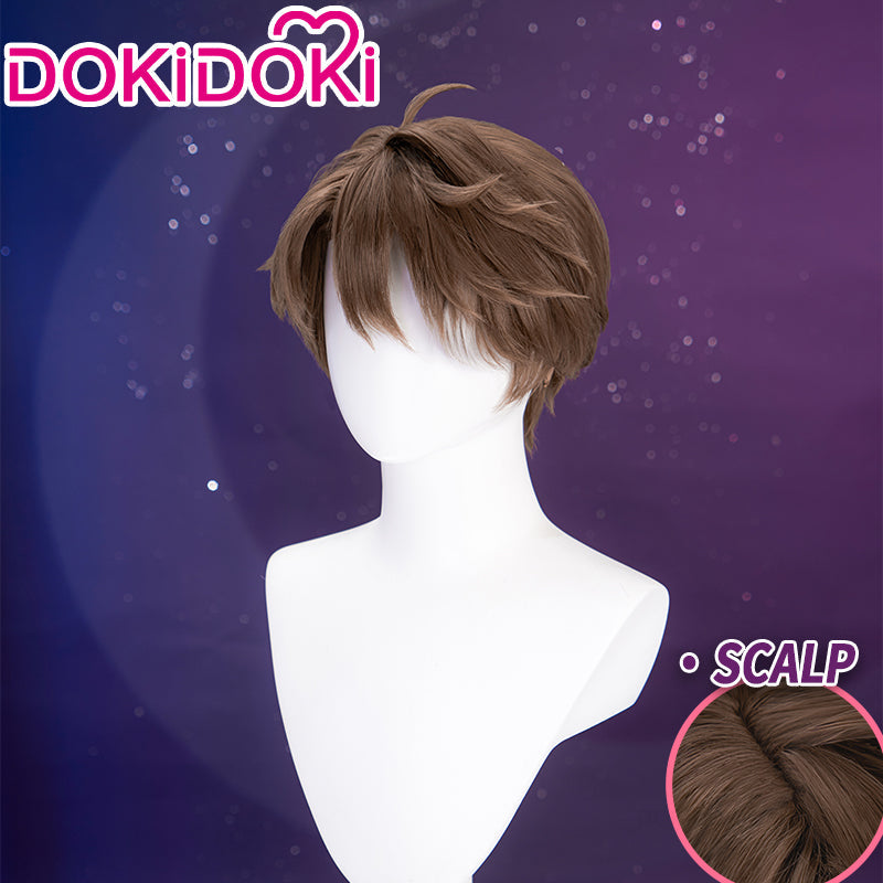 DokiDoki Game Honkai: Star Rail Cosplay Welt Yang Wig / Glasses Brown Short