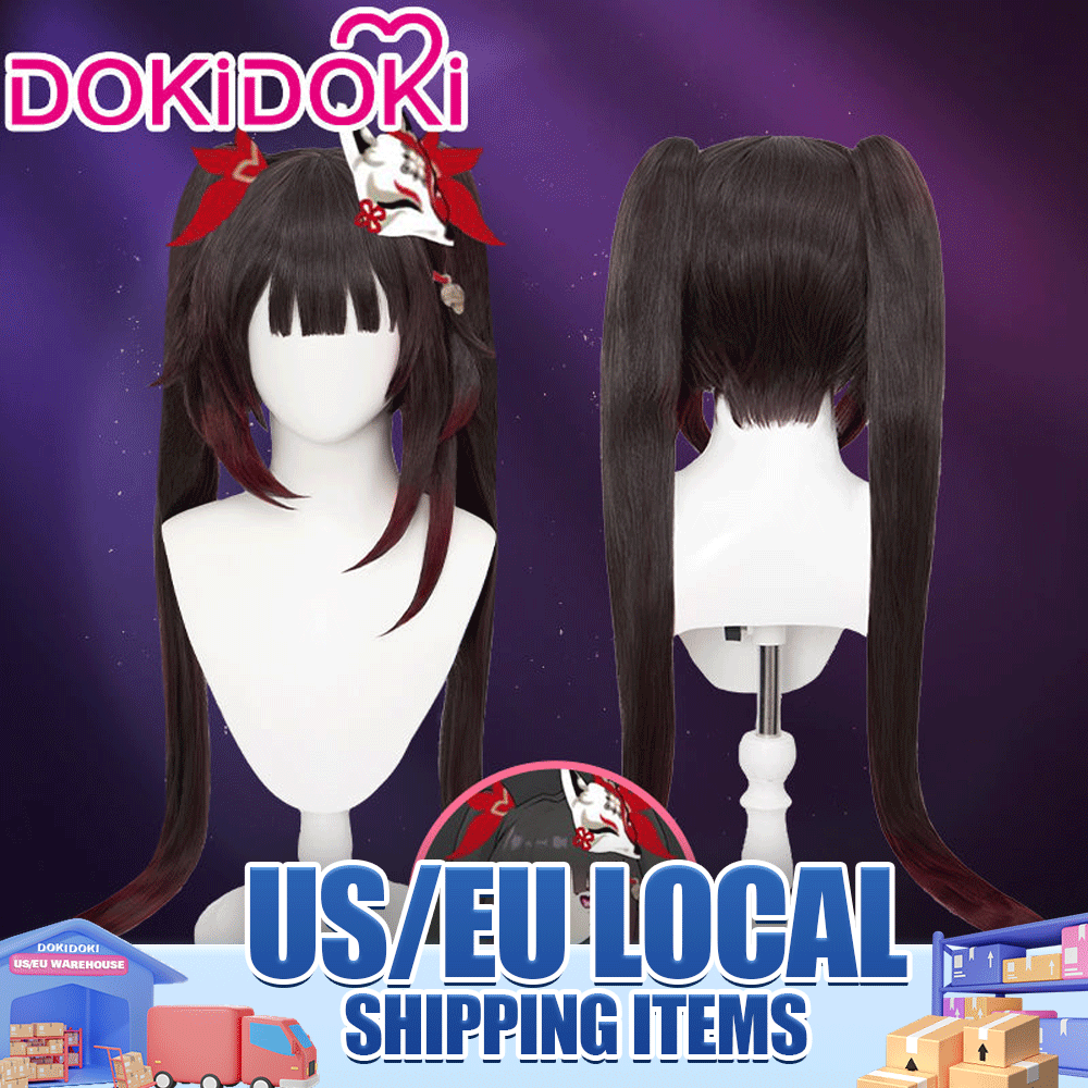 【US/EU LOCAL SHIPPING 】DokiDoki Game Honkai: Star Rail Cosplay Hanabi Wig Long Brown Twin Tail Cute Miss Sparkle