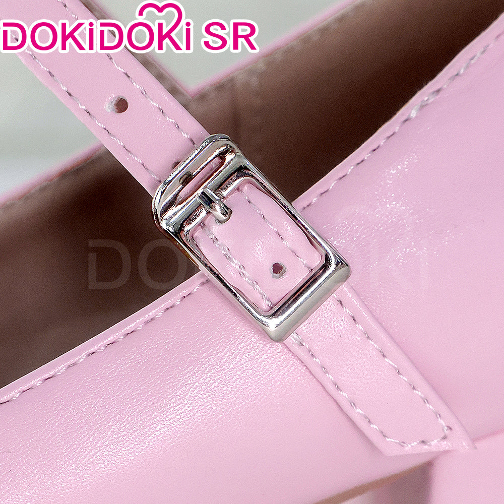 DokiDoki-SR Anime Game Pink / Blue Preppy-Style Leather Shoes High heel