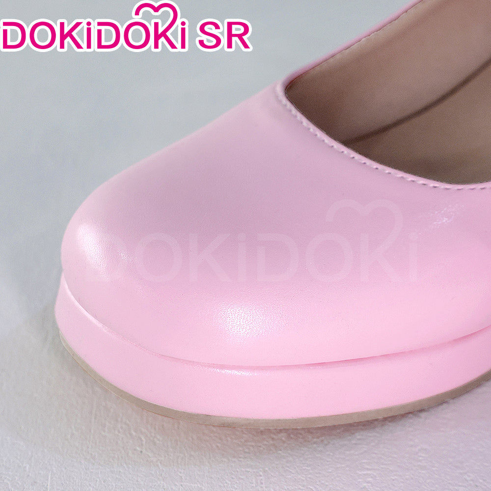 DokiDoki-SR Anime Game Pink / Blue Preppy-Style Leather Shoes High heel