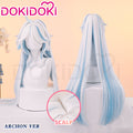 【Ready For Ship】DokiDoki Game Genshin Impact Cosplay Fontaine Furina God of Justice Divinity Wig Long Straight White Blue Focalors