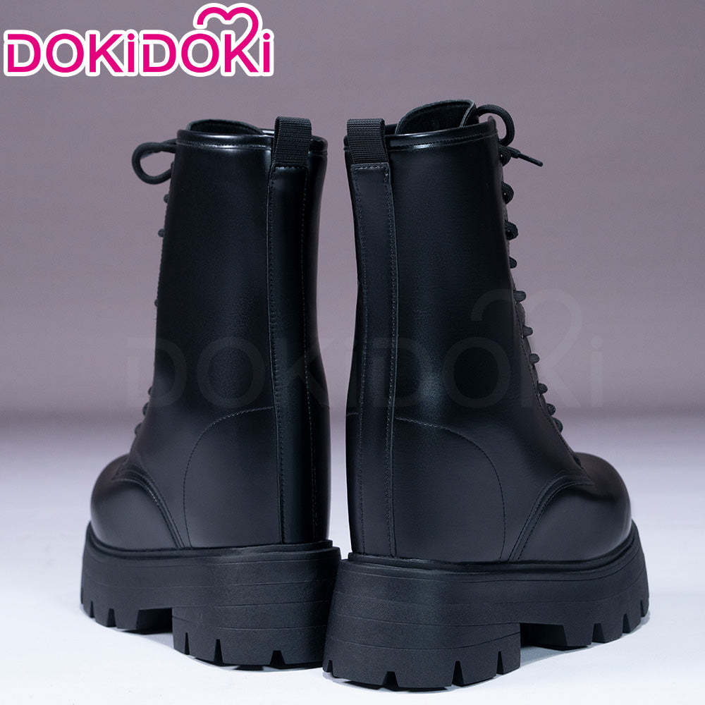 【16.5 CM】DokiDoki Height Increasing Shoes / Elevator Shoes Black Platform Martin Boots Invisible Thick-Soled