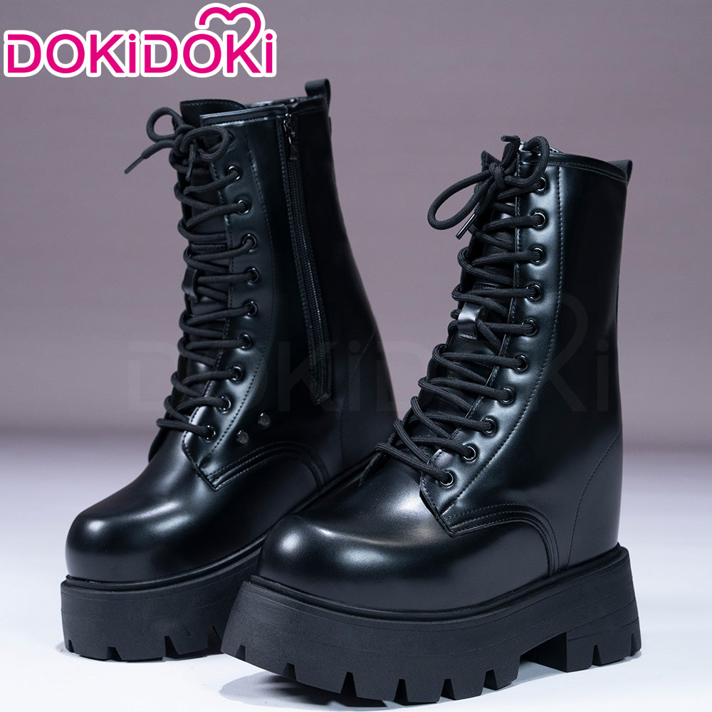 【16.5 CM】DokiDoki Height Increasing Shoes / Elevator Shoes Black Platform Martin Boots Invisible Thick-Soled