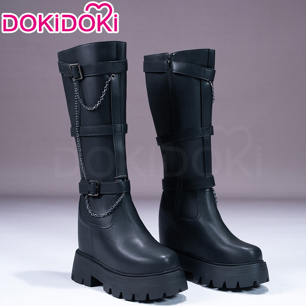 【16.5 CM】DokiDoki Height Increasing Shoes / Elevator Shoes Knee-high Boots Black Invisible Thick-Soled Platform Shoes