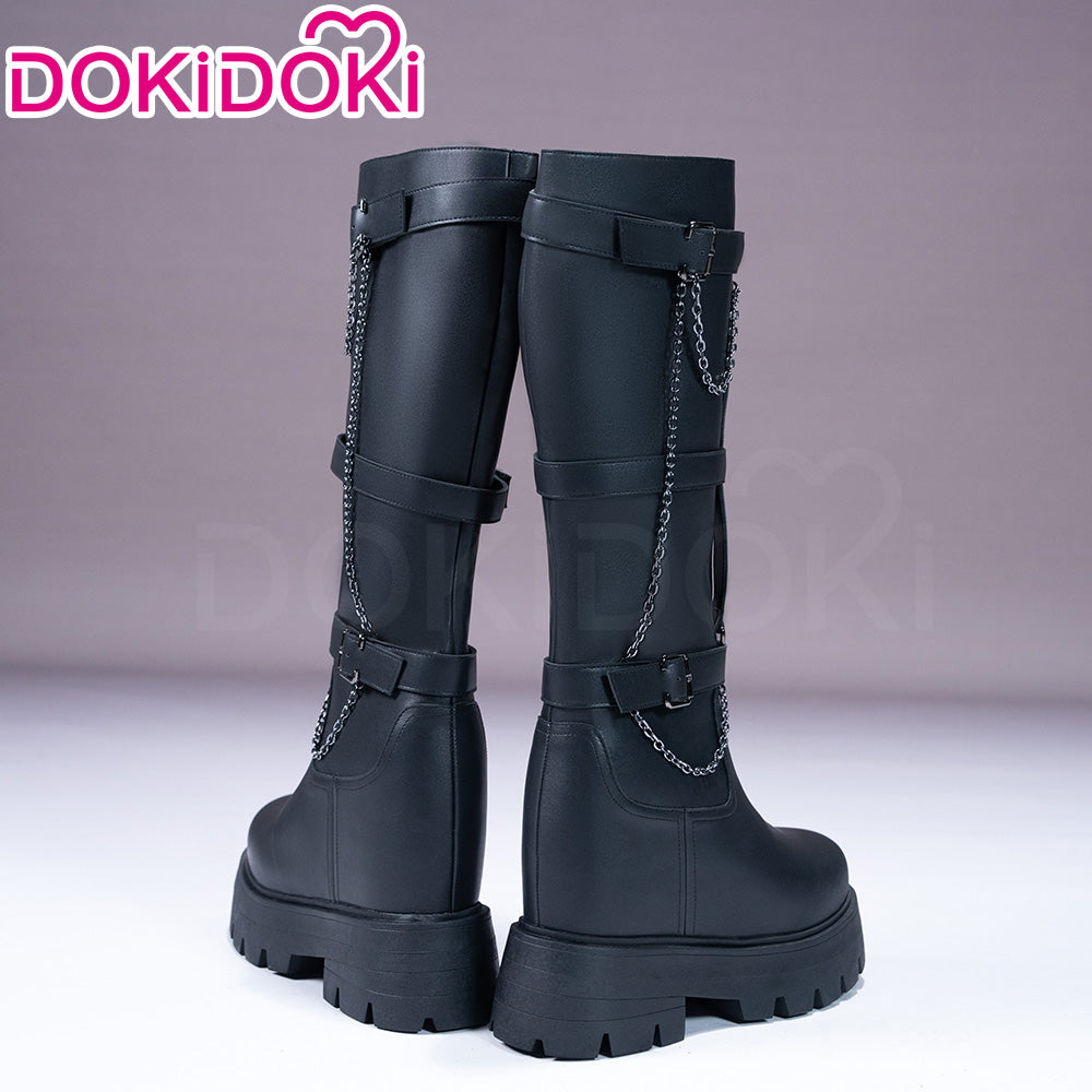 【16.5 CM】DokiDoki Height Increasing Shoes / Elevator Shoes Knee-high Boots Black Invisible Thick-Soled Platform Shoes