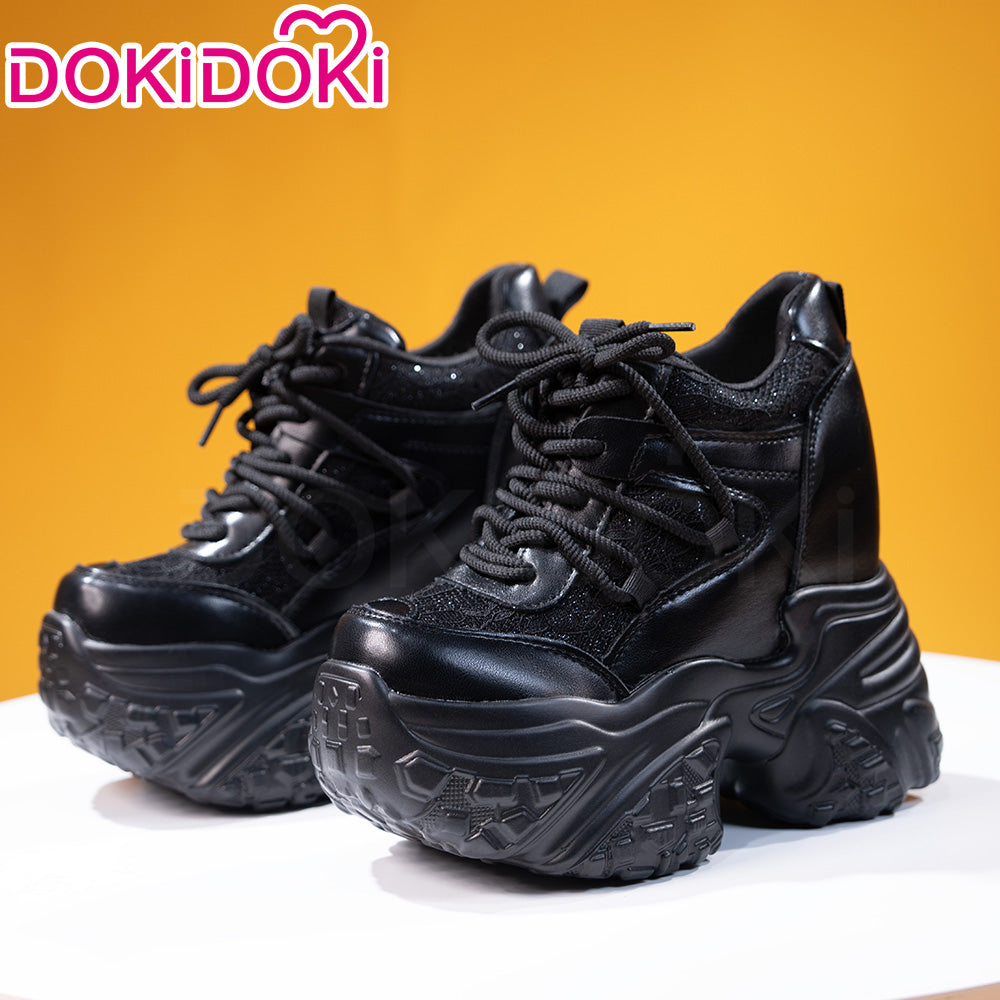 【In Stock】【16 CM】DokiDoki Height Increasing Shoes / Elevator Shoes Black / White / Silver Boots Invisible Breathable Lace Mesh Height-Increasing Shoes