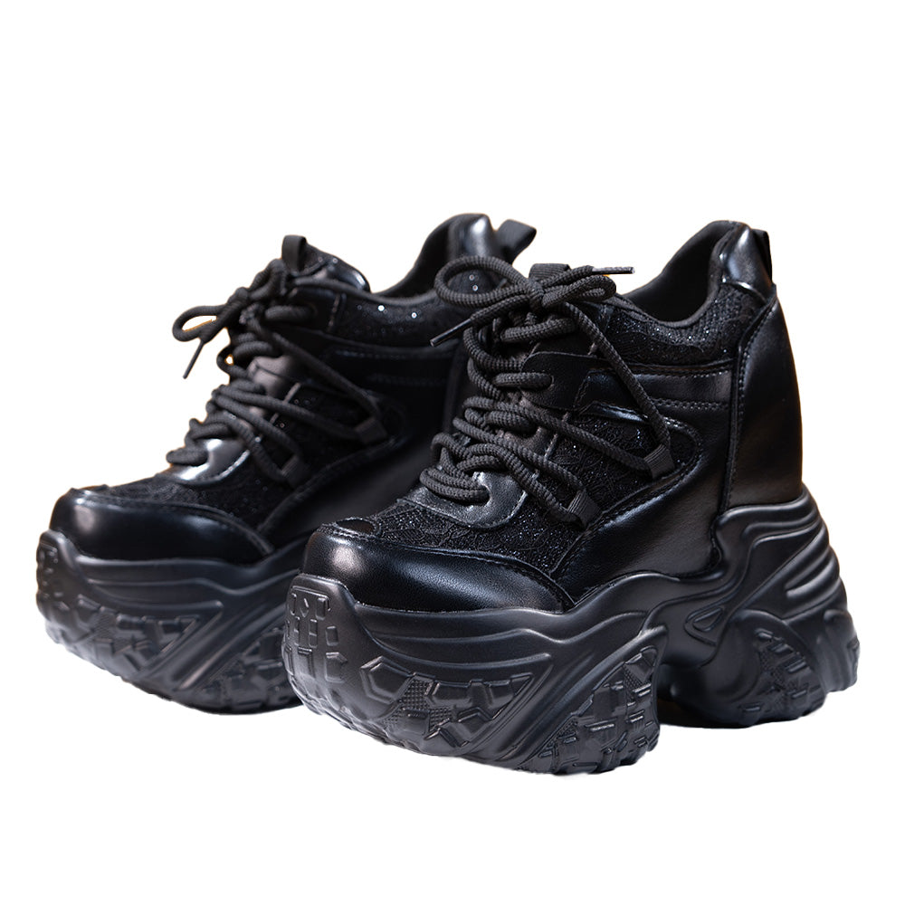 【In Stock】【16 CM】DokiDoki Height Increasing Shoes / Elevator Shoes Black / White / Silver Boots Invisible Breathable Lace Mesh Height-Increasing Shoes