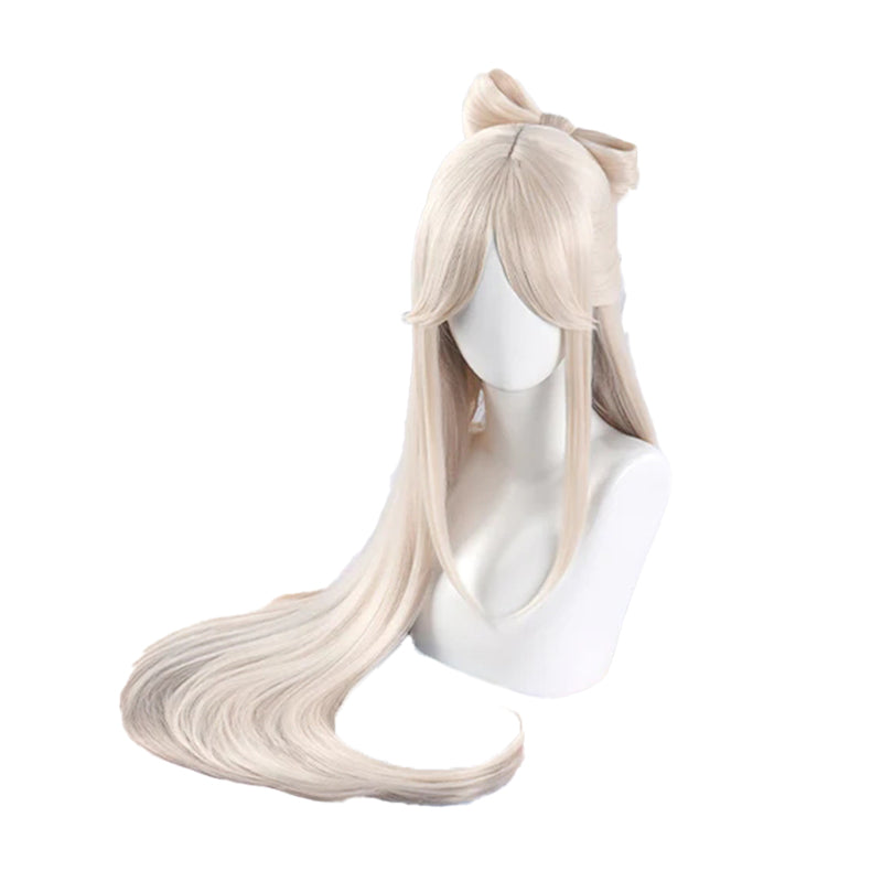 【Ready For Ship】DokiDoki Game Genshin Impact Cosplay Ning Guang Wig Long White NingGuang